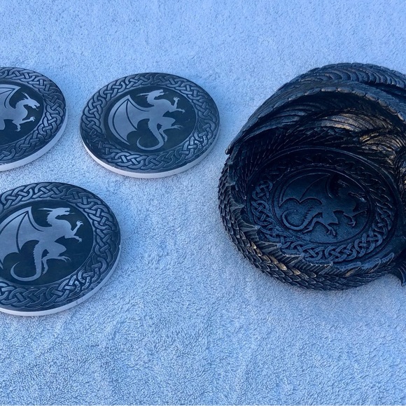 Dragon Coasters Flying Goth Holder -3 Coaster Set - Picture 3 of 11
